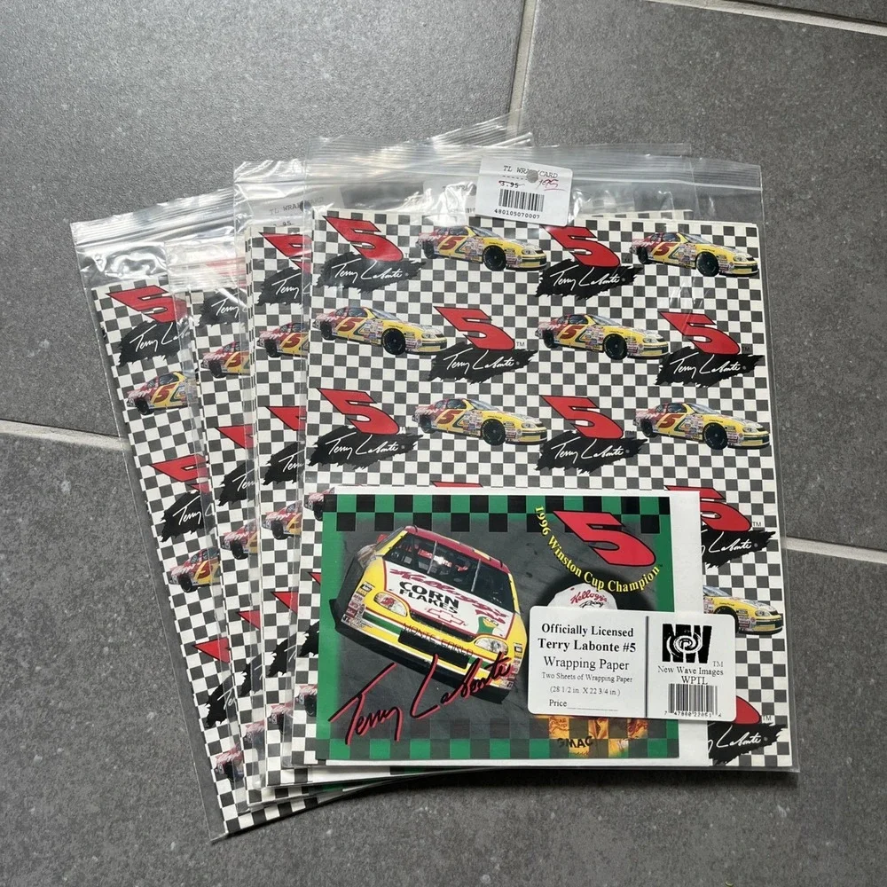 4X Terry Labonte #5 Kellogg's  Wrapping Paper with 1996 Winston Cup Card